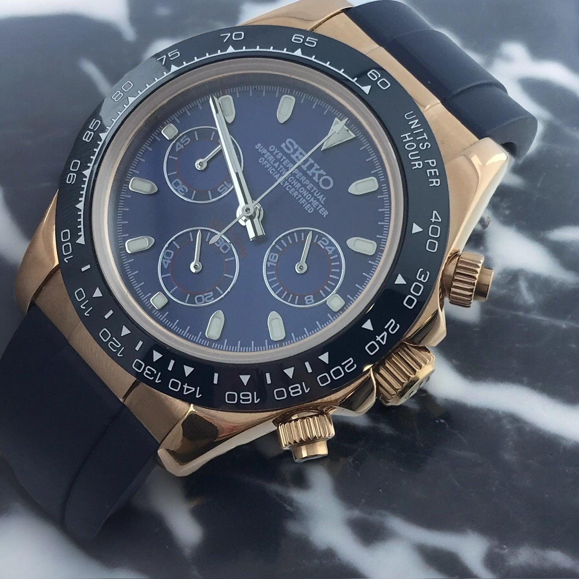 Seiko Daytona rosé goud - Edelmanwatches