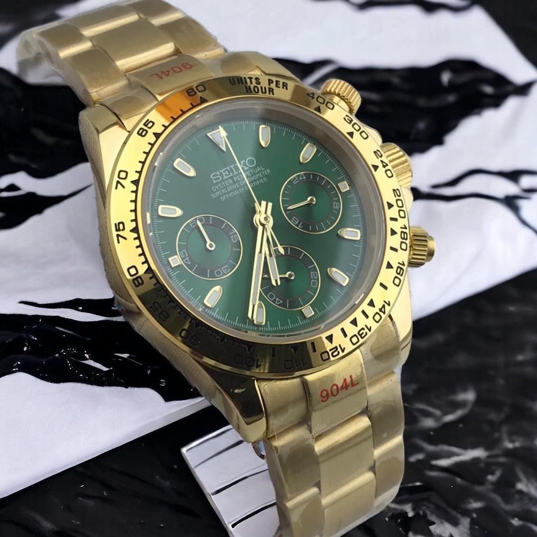 Seiko Daytona Groen en Goud - Edelmanwatches